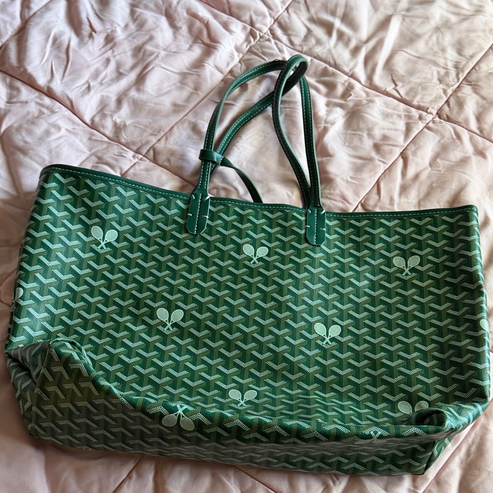 Green Patterned Tote Bag
